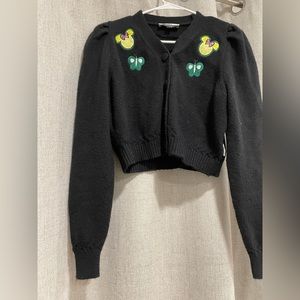 disney collection by vero moda chuncky knit short sweater long puff sleeve SizeM